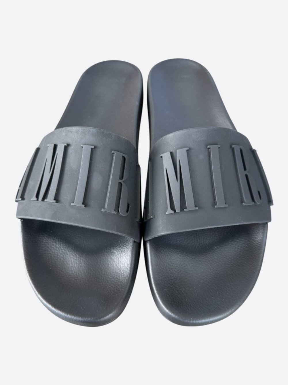 Amiri Black Logo Rubber Slides